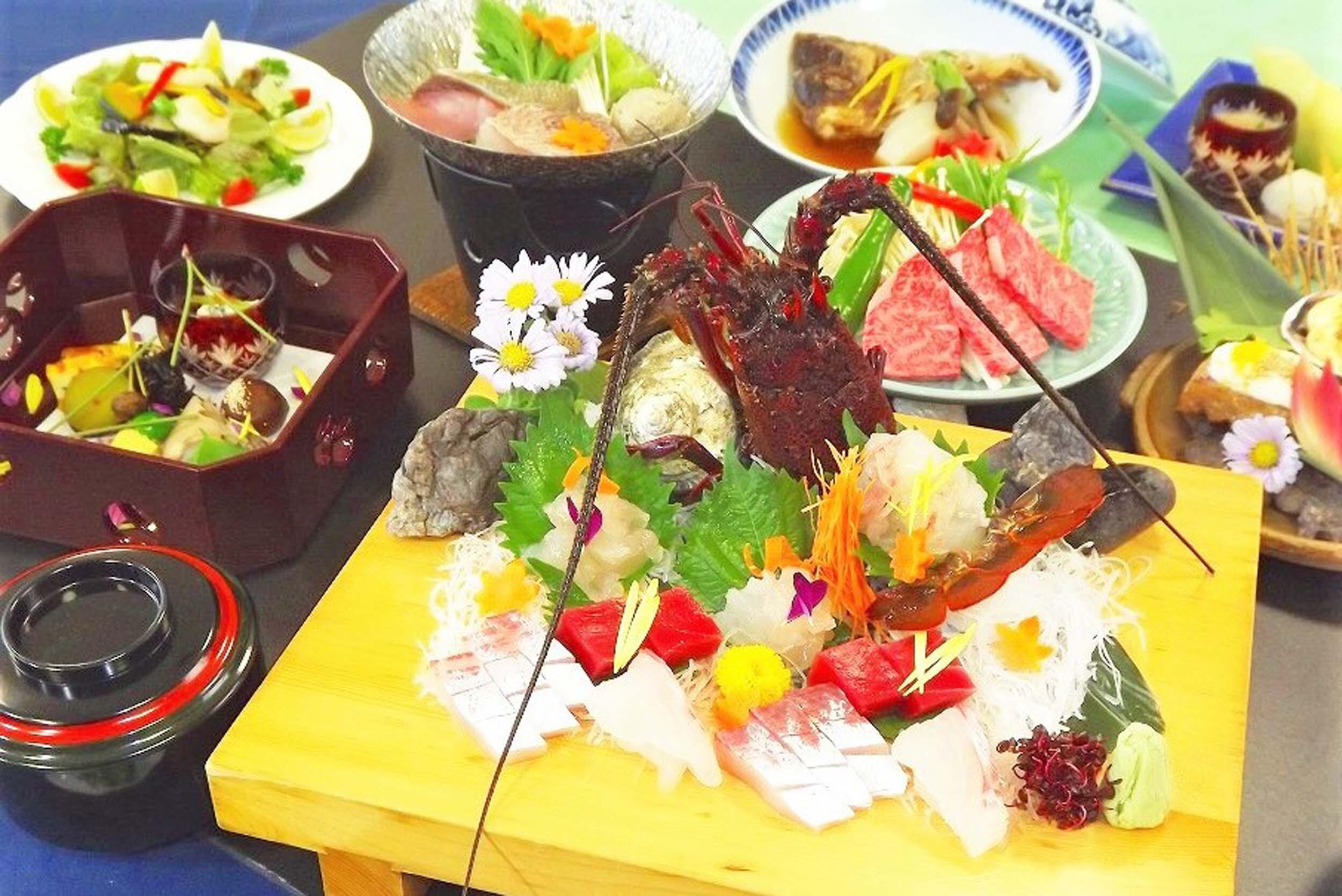 伊勢海老と松坂牛陶板プラン