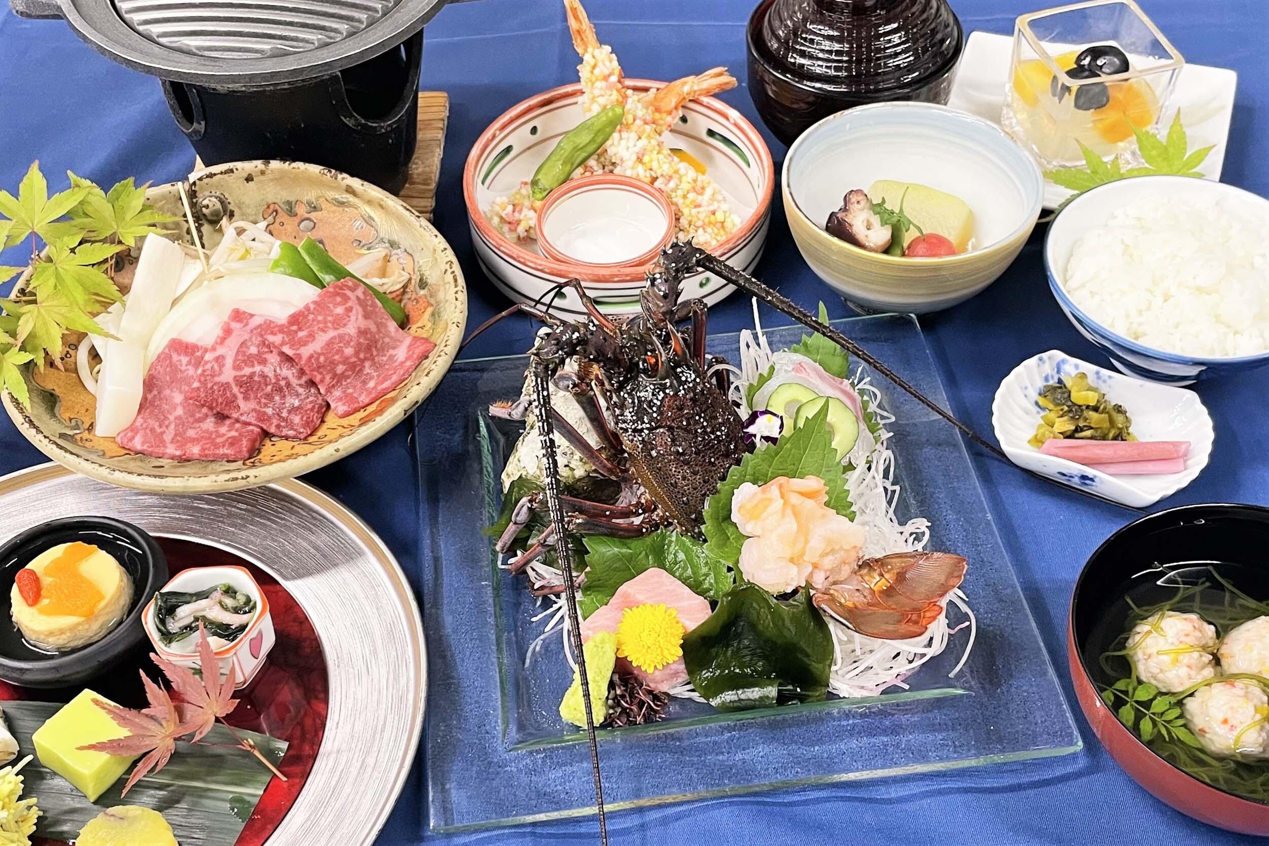 伊勢海老と松坂牛陶板プラン