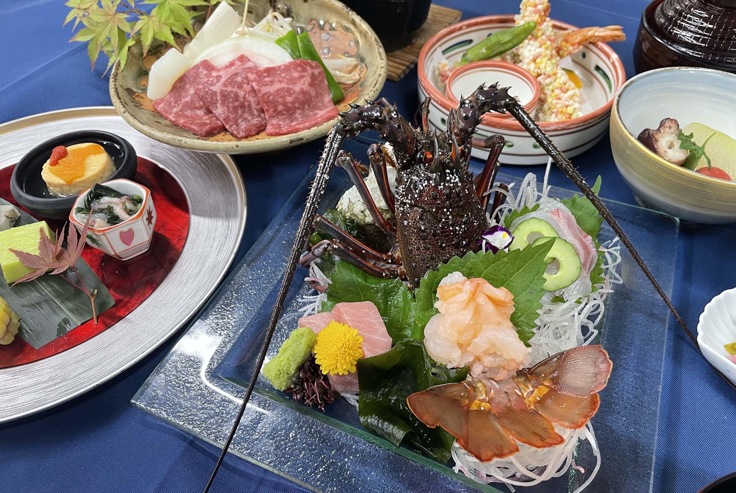 伊勢海老と松坂牛陶板プラン